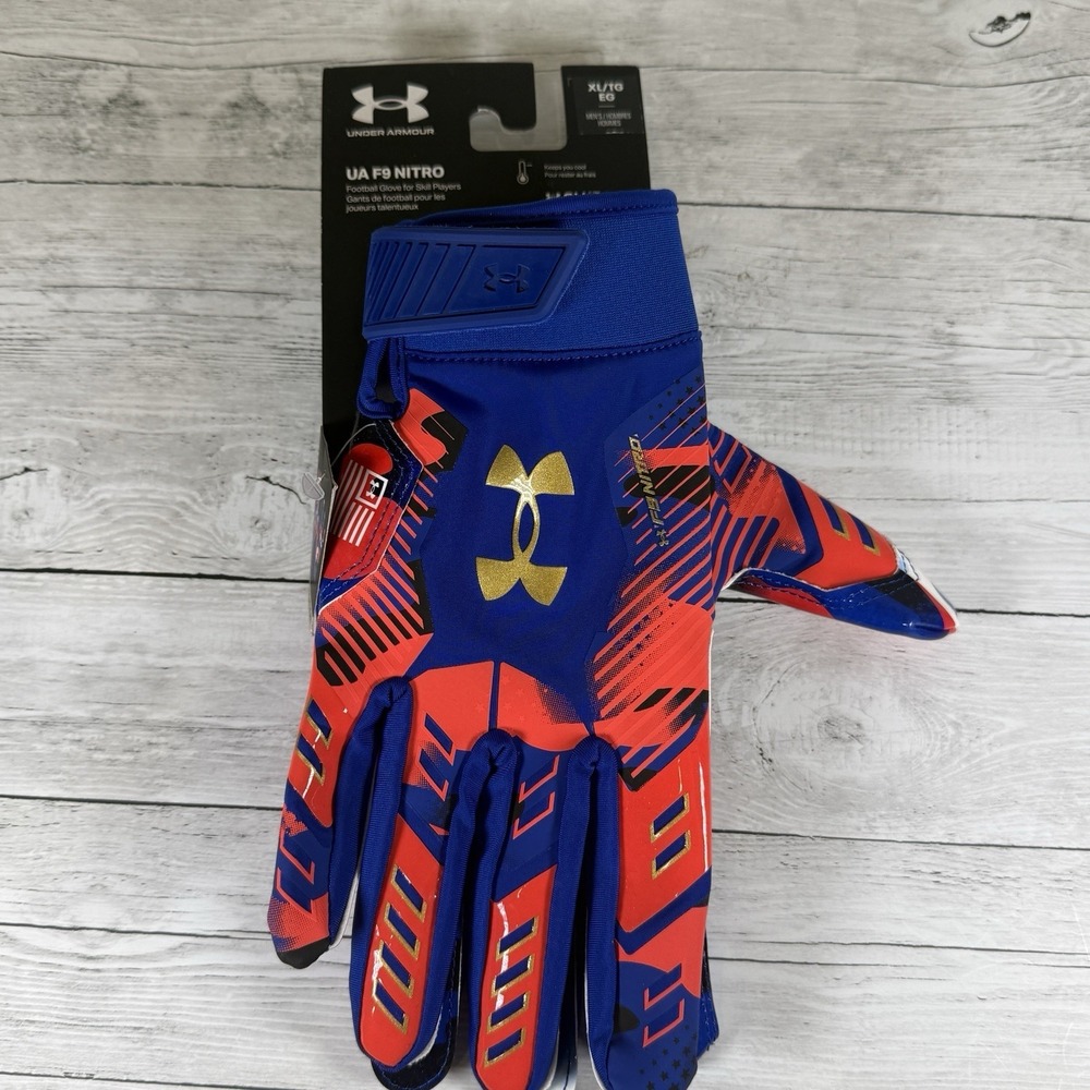 Under Armour Men's F9 Nitro Football Gloves - Size XL Team USA Brand New - Picture 2 of 8